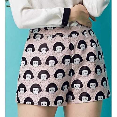 Stylish Jacquard Slimming Shorts For Women - Pink M