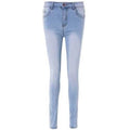High Waisted Skinny Blench Wash Jeans - Light Blue 3xl