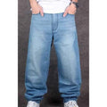 Cat's Whisker Loose Fit Straight Leg Zipper Fly Street Jeans For Men - Light Blue 44