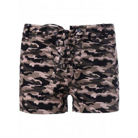 Chic Women's Camouflage Print Shorts - Camouflage M