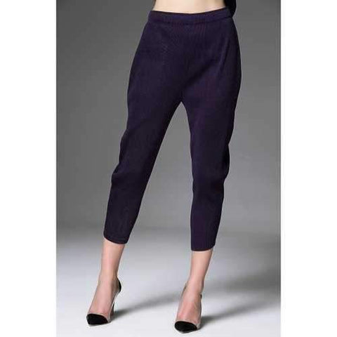 High Waisted Deep Purple Pants - Deep Purple One Size(fit Size Xs To M)