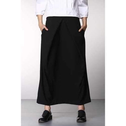 OL Style Black Long Skirt - Black S