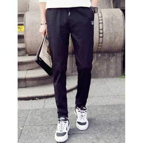 Solid Color Jogger Pants For Men - Black L