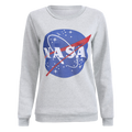 Fashion Round Neck Galaxy Print Sweatshirt For Women - Light Gray L