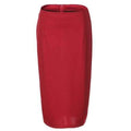 OL High Waist Pure Color Bodycon Skirt For Women - Red L