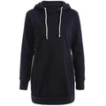 Hooded Long Sweatshirt - Black M