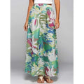High Waisted Chiffon Printed Maxi Skirt - Xl