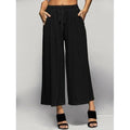Elastic Waist Palazzo Pants with Pockets - Black 4xl