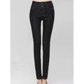 Skinny Thickening Narrow Feet Jeans - Black 4xl