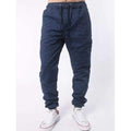 Drawstring Elastic Waist Chino Jogger Pants - Cadetblue 4xl