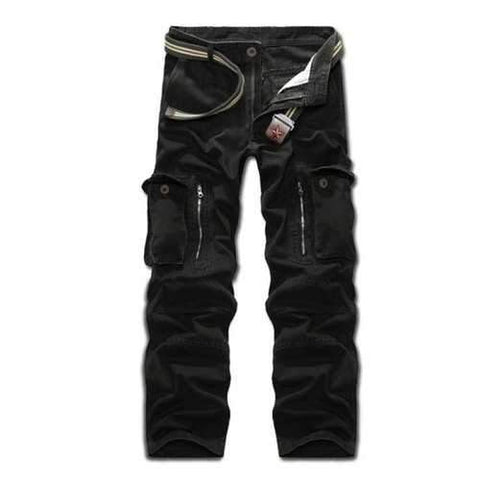 Multi Pockets Zippered Cargo Pants - Black 38