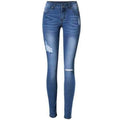 Broken Hole Stretchy Jeans - Blue 42