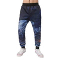 Night Scene Printed Elastic Waist Jogger Pants - Deep Blue M