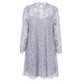 Sheer Lace Tunic Mini Dress - Gray M