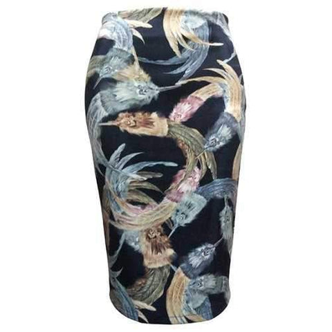 Feather Painting Tube Skirt - Black M