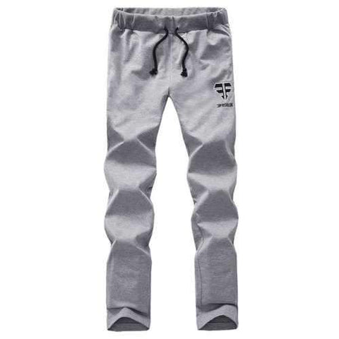 Comfortable Lace Up Embroidered Narrow Feet Pants - Gray Xl