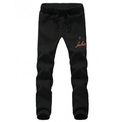 Comfortable Lace Up Embroidered Beem Feet Jogger Pants - Black 2xl