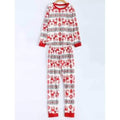 Christmas Deer Print T-Shirt and Pants Set - White S