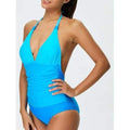 Ombre Halter Shaping One Piece Swimwear - Lake Blue S