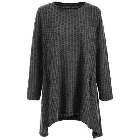 Plus Size Asymmetrical Pullover Sweater - Deep Gray 2xl
