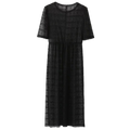 See Thru Lace Midi Dress - Black M