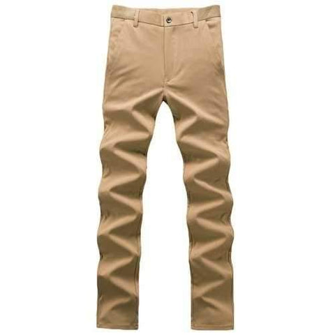 Zipper Fly Plain Chino Pants - Khaki 30