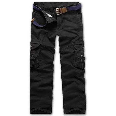 String Embellished Multi Pocket Cargo Pants - Black 36