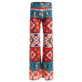 Geometric Damask Print Wide Leg Palazzo Pants - Xl