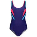 Colorblock Padded One Piece Swimwear - Deep Blue L
