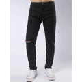 Zip Fly Pants with Knee Rips - Black 33