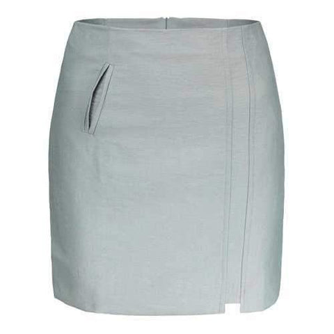 Zippered Mini A Line Skirt - Gray S