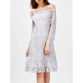 Lace Overlay Off The Shoulder Dress - Pink Xl