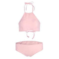 Halter Strappy Junior Bikini Set - Baby Pink M