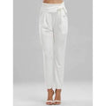 Tie Waist Skinny Pants - White S