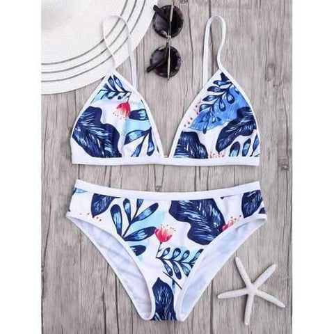Cami Strap Print Padded Bikini Set - Xl