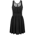 Crochet Insert Mini Sleeveless Dress - Black Xl
