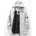Zip Up Hooded Track Jacket - Gray L