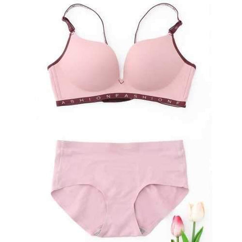 Seamless Sports Bra Set - Light Pink 85b