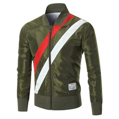 Appliqued Slim Fit Printed Jacket - Green 2xl