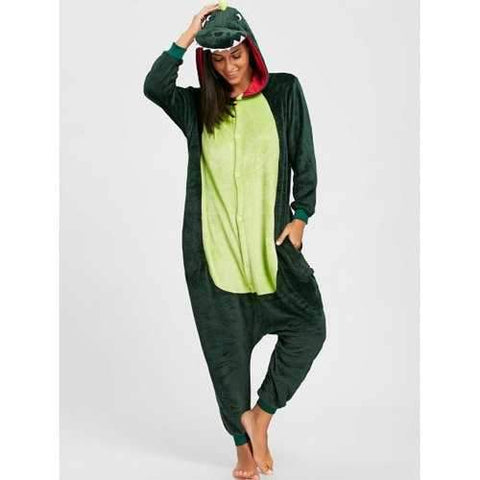 Dinosaur Animal Onesie Pajama - Green S