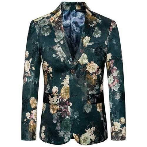 Single Breasted Casual Floral Blazer - 3xl
