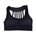 High Stretch Ladies Casual Sports Bra Crop Tops Fashion Bonding Strap Design - Black 2r2610# One Size