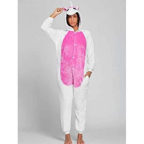 Cute Unicorn Animal Onesie Pajama - Pink L
