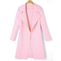 Open Front Scalloped Trim Coat - Pink M