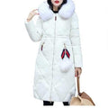 Winter Fur Collar Jacket Coat Thick Large - White Xl
