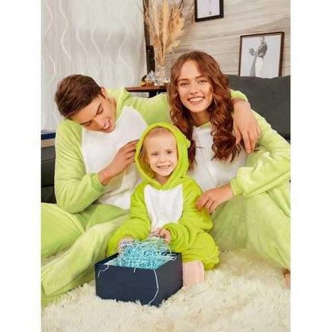 Frog Animal Onesie Matching Family Pajamas - Green Grass Dad S