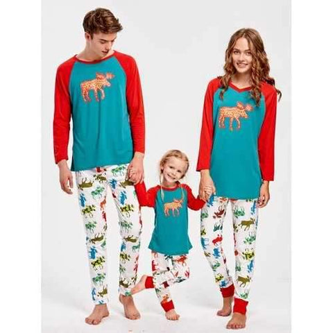 ELK Tee and Pants Family Christmas Pajamas - Dad S