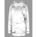 Smoke Print Raglan Sleeve Hoodie - White S