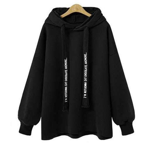 Comfortable and Stylish Loose Hooded Coat Female - Black 5xl