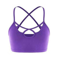 Strappy Criss Cross Cut Out Crop Top - Purple M